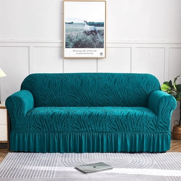 Xiao Hua 1 piece Blue Green sofa cover, all inclusive dust cover, four elastic thick simple modern sofa cover, 3 seats