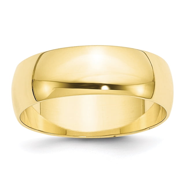 10KY 7mm LTW Half Round Band Size 6.5 Size 6.5