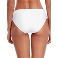 thumbnail image 4 of Ocean Blues Women's Full Coverage Bikini Bottom Mid Rise Ruched Sides Swim Bottoms White Size 2X-Large, 4 of 7