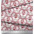 thumbnail image 3 of Soimoi Poly Georgette Tissu Floral, Poisson & Cerf Artistique Tissu Imprimé 1 Yard 52 Inch Wide, 3 of 3