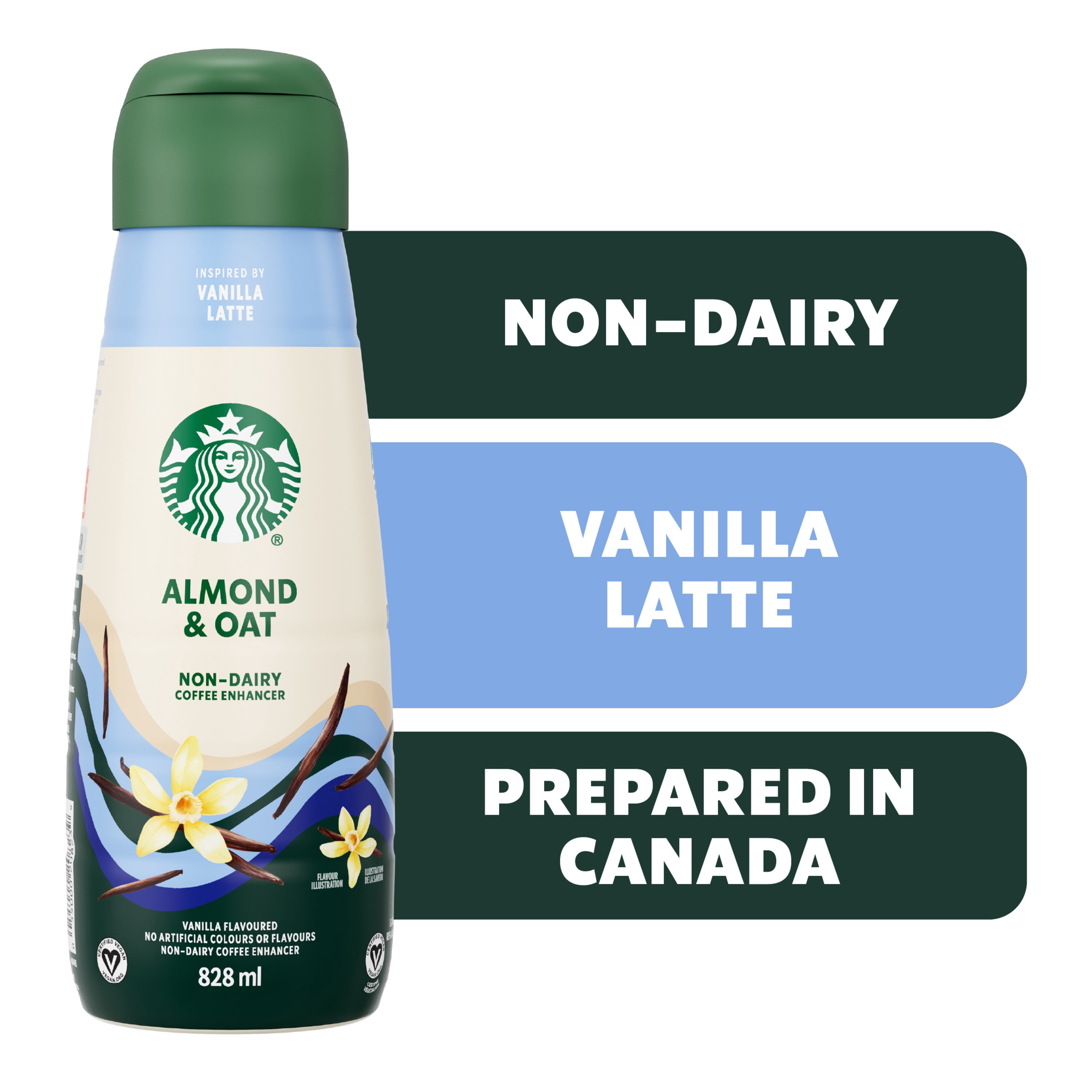 STARBUCKS Rehausseur de café non laitier, vanille, mélange d’amandes et d’avoine, végétalien
