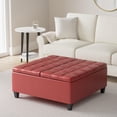 thumbnail image 2 of Allora Storage Coffee Table Ottoman in Crimson Red, 2 of 9