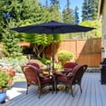 thumbnail image 2 of Costway Parasol Solaire de Patio 9 Pi à DEL, Marché, Acier Inclinable avec Manivelle, Extérieur, Bleu Marine, 2 of 10