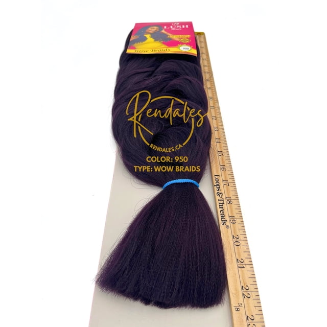 Lush Hair Wow Braids, Braiding Hair Extensions African Kinky, 82" Uncut Synthetic Fiber for Variety of Lengths, 100% Kanekalon, Soft & Shiny, Ready for Hot Water Use, 230g