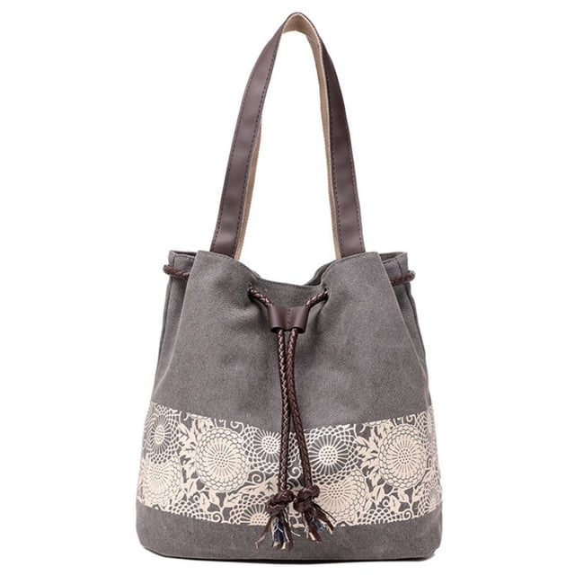 Sac à Bandoulière pour Femmes Mode Rétro Sac Fourre-Tout en Toile Sac à Bandoulière pour Magasinage