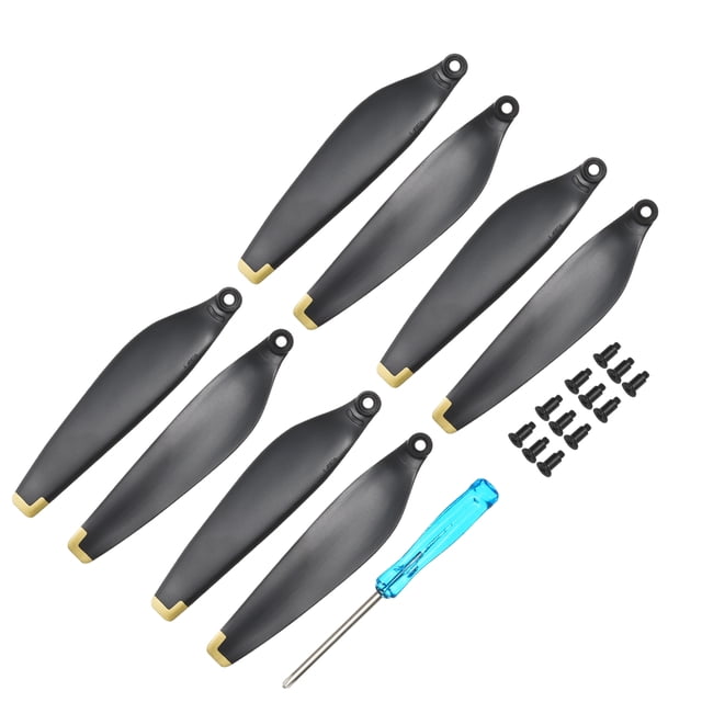 Unique Bargains 8 Pcs Low Noise Propellers 3 Inch Black Drone Blades Golden Edge Propeller Replacement