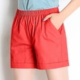 thumbnail image 4 of Ovticza Shorts en Lin pour Femmes Taille Élastique Décontractée Shorts de Plage Confortables avec Cordon Rouge Melon D\'eau TG, 4 of 6