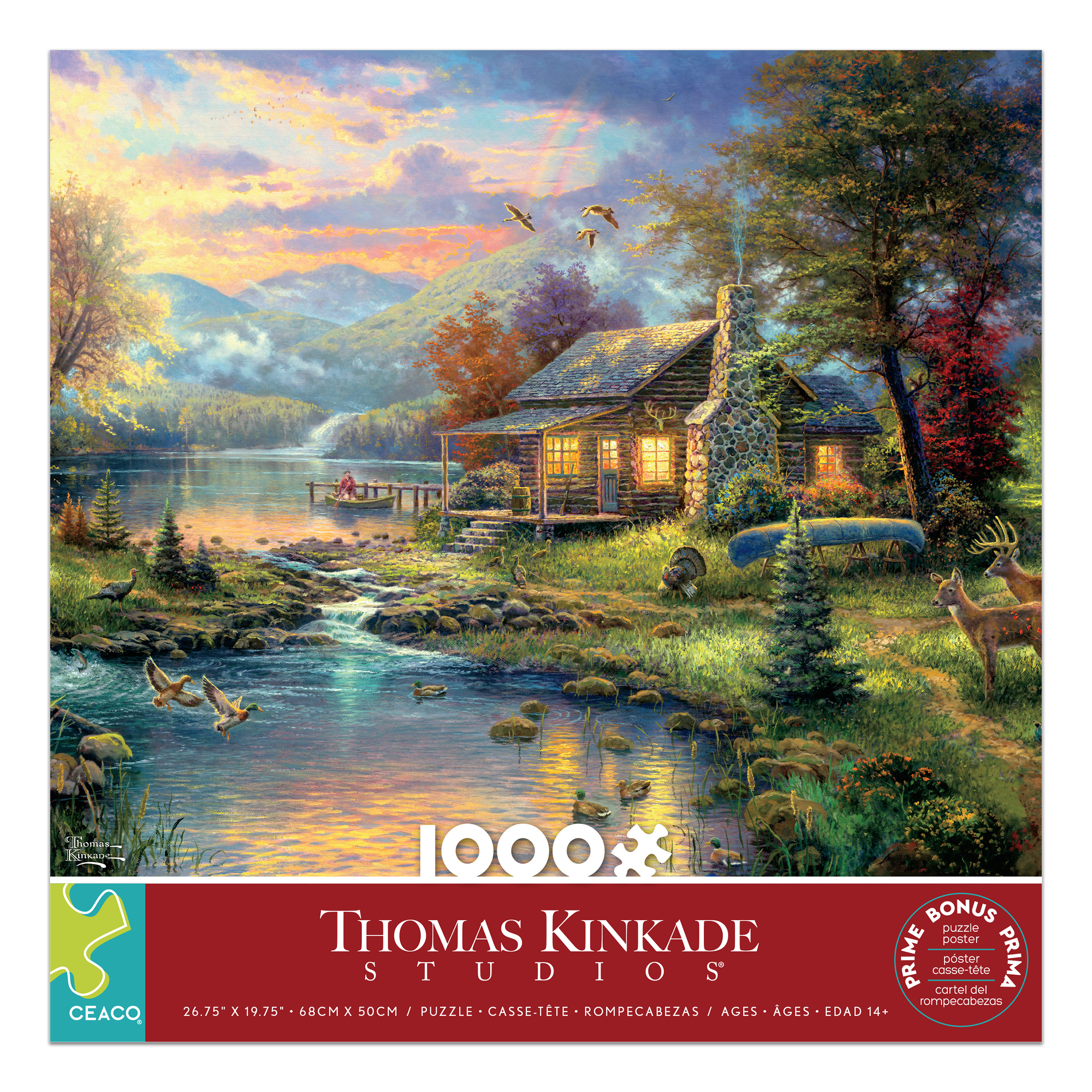 Ceaco Thomas Kinkade Nature's Paradise Puzzle en bois de 1000 pièces pour adultes, dès 14 ans+