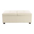 thumbnail image 4 of CorLiving Antonio Premium Faux Leather Deluxe Double Storage Ottoman with Wood Legs, 4 of 9