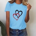 thumbnail image 4 of Meichang Hauts pour Femmes, T-Shirts de la Saint-Valentin, Imprimé Cœur, Manches Courtes, Coupe Ample, Col Rond, Mignons, 4 of 6