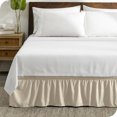 thumbnail image 1 of Bare Home Adjustable Wrap Around Bed Skirt - 15 Inch Drop - Easy Fit - Ruffle Pleats - California King, Sand, 1 of 6