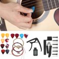 thumbnail image 4 of Accessoires de Guitare Kit Tuner Cordes Changement Cutter Enrouleur Capo Broches Pics Combo Outil, 4 of 8