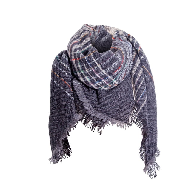 Penkiiy Foulard pour Femmes Mode Hiver Femmes Foulard Colorée Foulard Décontractée à Franges Châle g Foulard