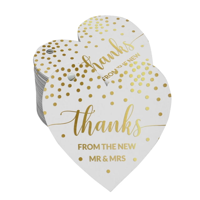 Inkdotpot Pack Of 50 Thanks From The New Wedding Favor Paper Tags Craft Real Gold Foil Hang Tags