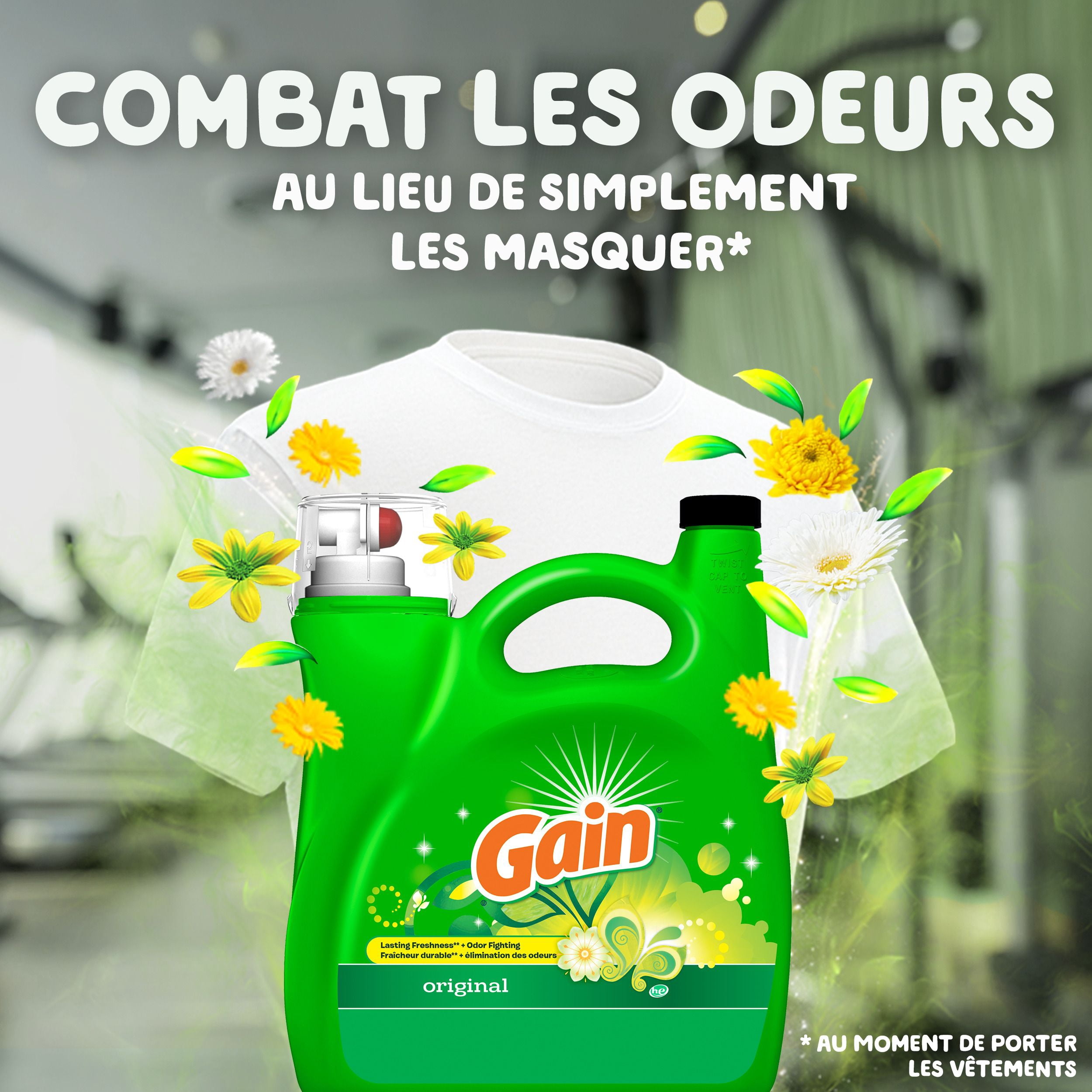 Détergent à lessive liquide Gain, parfum Original, 100 brassées, 4.25 L