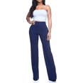 thumbnail image 1 of jovati Pantalon Palazzo Fluide pour Femmes Taille Haute Mode Uni Ample Grand Long, 1 of 9