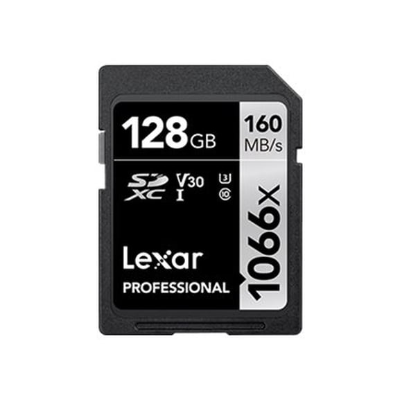 Lexar Professional SILVER series - Flash memory card - 128 GB - Video Class V30 / UHS-I U3 / Class10 - 1066x - SDXC UHS-I