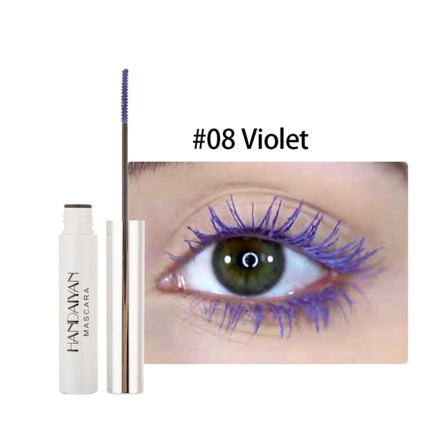 9 Colors Waterproof Colored Mascara, Color Mascara Variety Pack Mascara Charming Long Lasting Colorful Mascara for Eyelashes Eye Makeup(Violet)