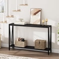 thumbnail image 4 of BeesClover Table d'Appoint Table d'Entrée Console à 2 Niveaux avec Rangement Table Étroite pour Sofa avec Design en V Console Industrielle de 43 Pouces pour Couloir Entrée Salon Vestibule Corridor Bureau, 4 of 8