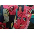thumbnail image 5 of oneOone Cotton Silk Pink Fabric Abstract Comic Face Fabric For Sewing Printed Craft Fabric By The Yard 42 Inch Wide, 5 of 5