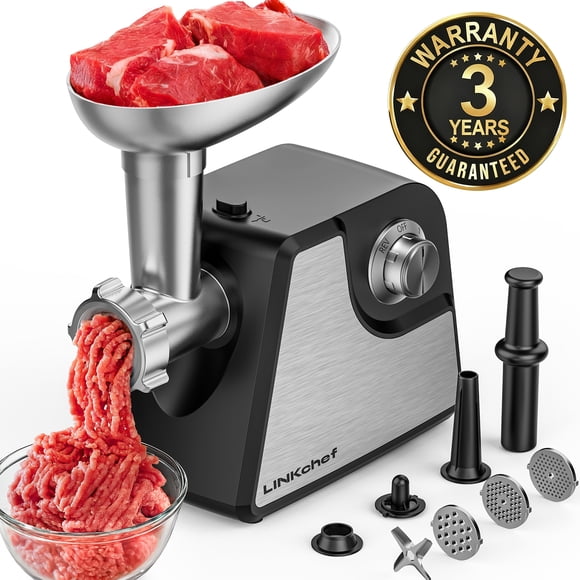 Electric Meat Grinder with Sausage Stuffer maker ETL Approved, 2400W Max Meat Grinders for Home use,(Black)