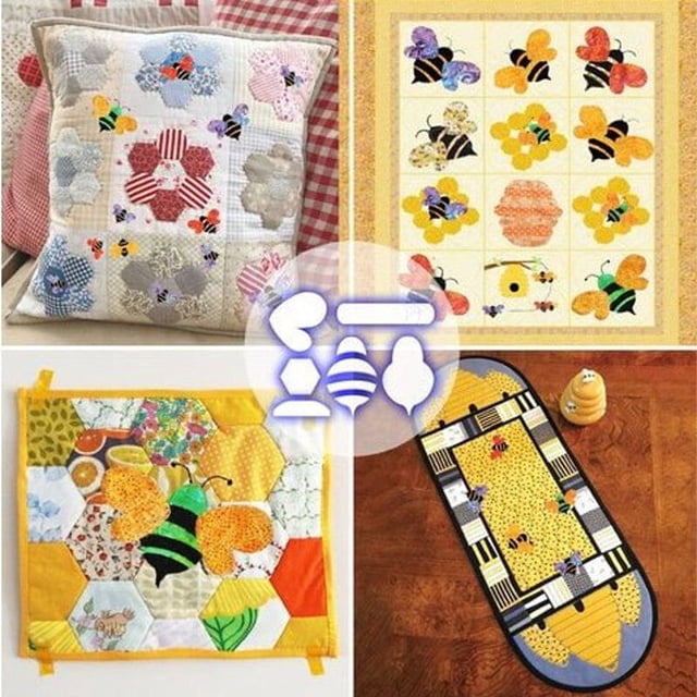 POINTERTECK 6/9/12‘‘ Adorable Petite Abeille Planche Collection Courtepointe Gabarit Ensemble Oreiller Couverture