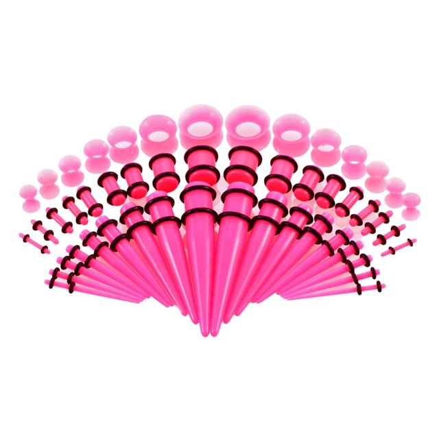 Maytalsory 50pieces Elegant Piercing Jewelry Set For Ear Stretching Versatile And Stylish Ear Stretching Kit Pink