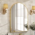 thumbnail image 2 of BEAUTYPEAK 20"x 30" Bathroom Mirror Wall Vanity Arched Mirror, Gold, 2 of 8