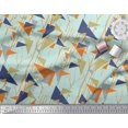 thumbnail image 3 of Soimoi Polyester Crepe Fabric Dot,Branches & Triangle Geometric Printed Craft Fabric by The Yard 52 Inch Wide, 3 of 3