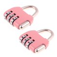 thumbnail image 1 of 2X Boîte à Bagages Cadenas à Combinaison Réinitialisable Cadenas Chiffres 3 Chiffres Rose, 1 of 4