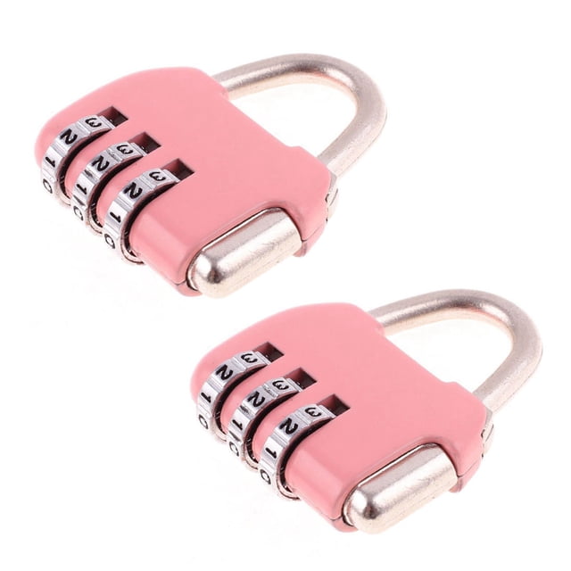 2X Boîte à Bagages Cadenas à Combinaison Réinitialisable Cadenas Chiffres 3 Chiffres Rose