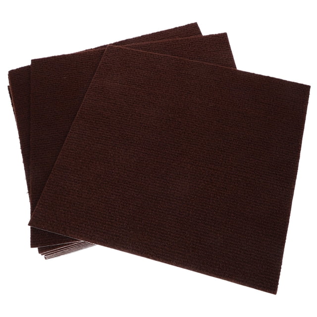 OULII 10Pcs Brown Padded Floor Tiles with Nonslip Bottom for Home Carpet Flooring and Exercise Mat