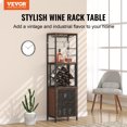 thumbnail image 2 of VEVOR 18 inch Industrial Bar Cabinet, Wine Table for Liquor and Glasses, Sideboard Buffet Cabinet with Glass Holder & Wine Rack, Freestanding Farmhouse Wood Coffee Bar Cabinet for Living Room Home Bar, 2 of 9
