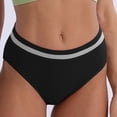 thumbnail image 3 of String en Coton Respirant pour Femme, Sans Coutures, Taille Basse, Culotte Triangulaire, sous-Vêtement de Compression, sous-Vêtement pour Femme, Culotte en Coton, Noir, M, 3 of 8