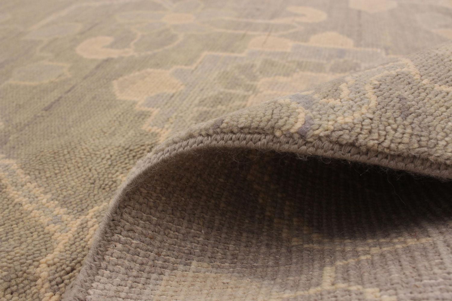 ECARPETGALLERY Tapis Noué à la Main pour Salon, Salle à Manger et Chambre à Coucher Transitionnel Collection Oushak Prestige 5'1" x 8'0" en Gris
