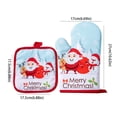 thumbnail image 3 of WHEANG Christmas Baking Heat Gloves Christmas Oven Microwave Gloves Mat Set Cotton Potholder Machine Washable Microwave Oven Mitts Heat Proof Pads For Kitchen Baking, 3 of 8