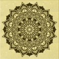 thumbnail image 1 of Ahgly Company Tapis d'Intérieur Lavable en Machine Carré Transitionnel Brun Bronze Foncé, 5 Pieds Carré, 1 of 7