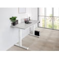 thumbnail image 1 of EFFYDESK Business Height Adjustable Home Office Computer Standing Desk with Cable Management Tray (70" × 29") Oak White on White Frame, 1 of 5