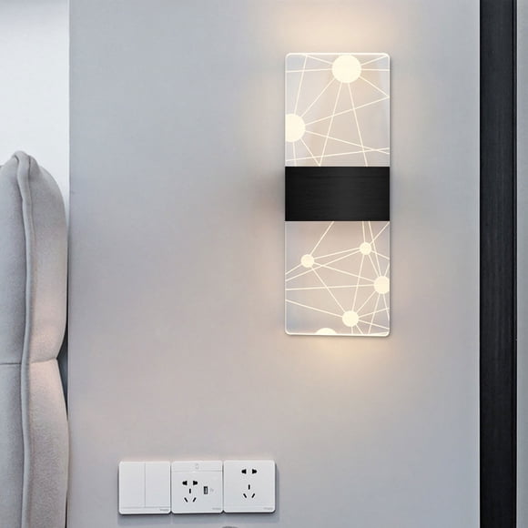 EQWLJWE Modern Acrylic Wall Sconce Warm Light Wired Gold Black 27x10x5cm Indoor