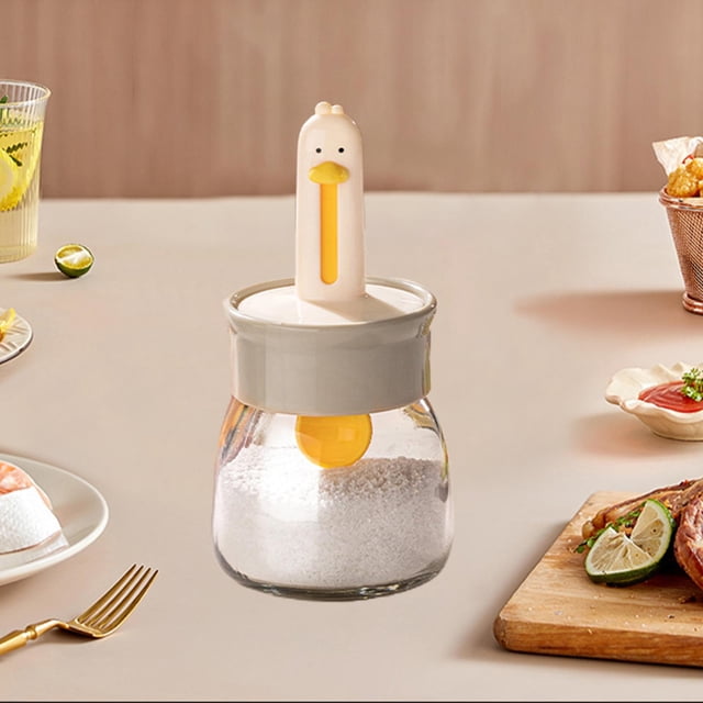 Distributeur d'Épices Pot à Condiments Bocal de Cuisine pour Camping Restaurant Famille Blanc
