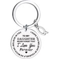 thumbnail image 1 of CHUANK Clearance To My Daughter Message Keychain Stainless Steel Initial Last Name 26 Letter Family Inspirational Keychain Gift, 1 of 2