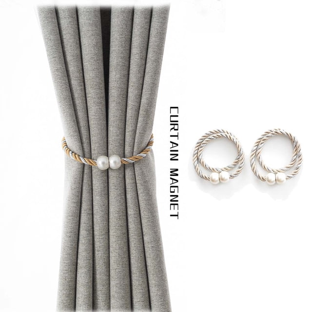Two 16 Inch Magnetic Curtain Straps For Convenient Curtain Weaving And Fixing Ropes