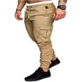 thumbnail image 3 of Men‘s Cargo Pants Slim Fit Sweatpants Jogger Drawstring Elastic Outdoor Trousers with Pockets, 3 of 6