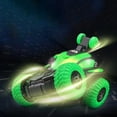 thumbnail image 3 of Green Kids Rollover Stunt Remote Control Car With 360 Rotation 90 Upright Driving Sound Effects Birthday Christmas Gift Off Road Vehicle Play Toy Activity Set, 3 of 6