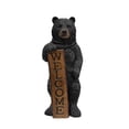 thumbnail image 2 of Statue de Jardin Ours Noir Debout avec Panneau de Bienvenue, 2 of 3