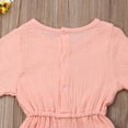 thumbnail image 4 of Sylvamorning Infant Baby Romper Solid Color Short Sleeve Elastic Waist Jumpsuit, 4 of 7