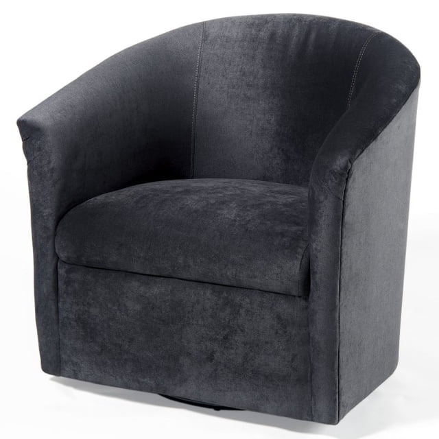 Comfort Pointe Elizabeth Fauteuil d'Appoint Pivotant en Microfibre Gris Charbon