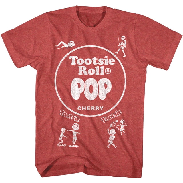 T-Shirt pour Adulte Tootsie Roll Popwrap Rouge Chiné