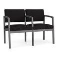 thumbnail image 1 of Lenox Steel Reception Waiting Room 2 Seats Chair / Charcoal Steel / Black, 1 of 5