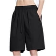 thumbnail image 1 of Mens Shorts, Mens Summer Casual and Comfortable Drawstring Pocket Elastic Waist Shorts, 1 of 4